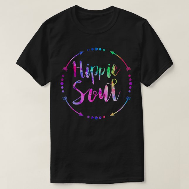 Camiseta Mulher HIPPIE SOUL Rainbow Hippy Hipster Estilo de (Frente do Design)