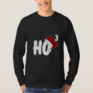 Camiseta Mulher Ho 3 Papais noeis Cubos Xadrez Vermelha Nat