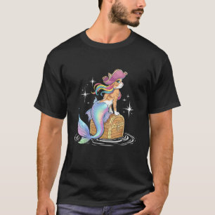 Camiseta Mulher Homens Pirata Sereia Gato Halloween Engraça