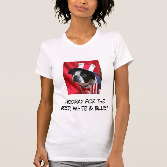 Camiseta Mulher Hooray para o t-shirt vermelho & azul de (Frente)