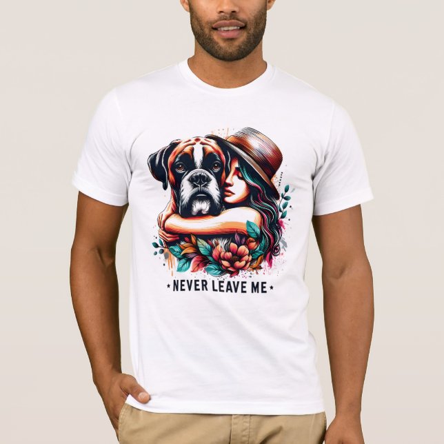 Camiseta Mulher Hugging Bulldog em Chapéu (Frente)