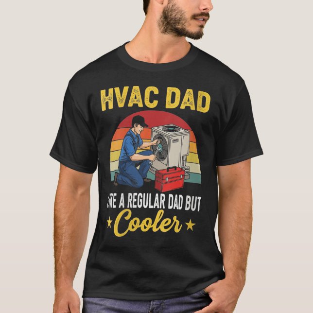 Camiseta Mulher Hvac Pai Mas Mais Fresco Mens Engraçado Hva (Frente)