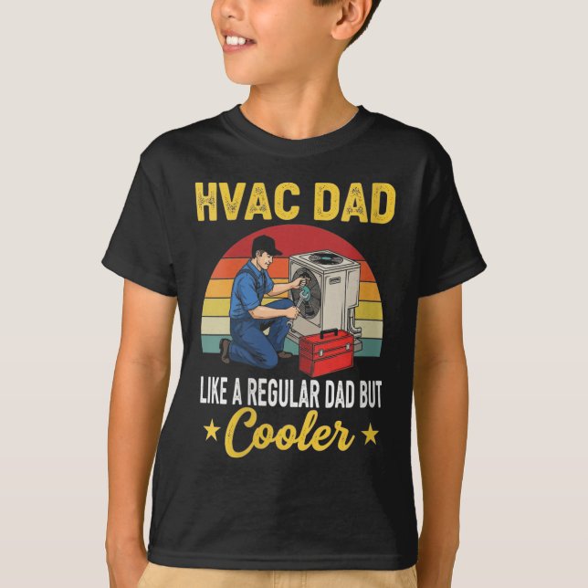 Camiseta Mulher Hvac Pai Mas Mais Fresco Mens Engraçado Hva (Frente)