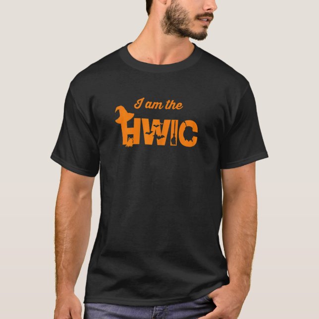 Camiseta Mulher HWIC Bruxa do Comando do Chapéu Laranja H (Frente)