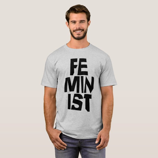 Camiseta Mulher igual imitaçãoa da menina fêmea feminista (Frente Completa)