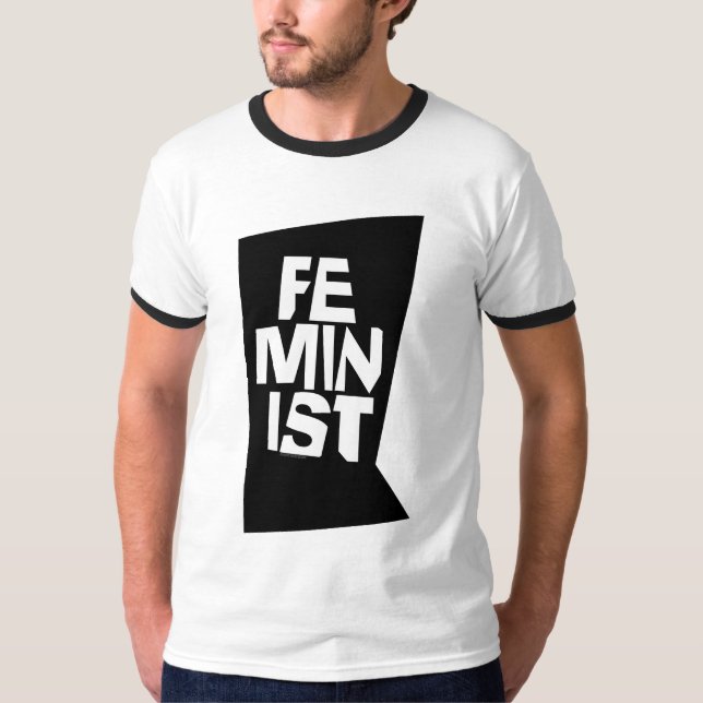 Camiseta Mulher igual imitaçãoa da menina fêmea feminista (Frente)