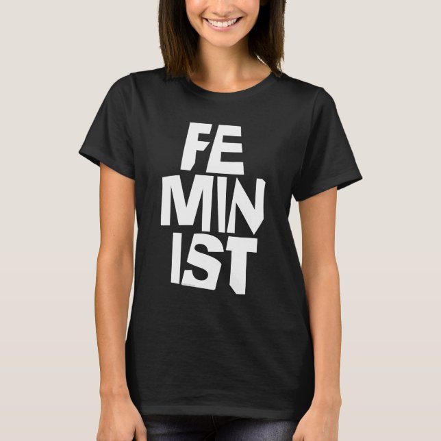 Camiseta Mulher igual imitaçãoa da menina fêmea feminista (Frente)