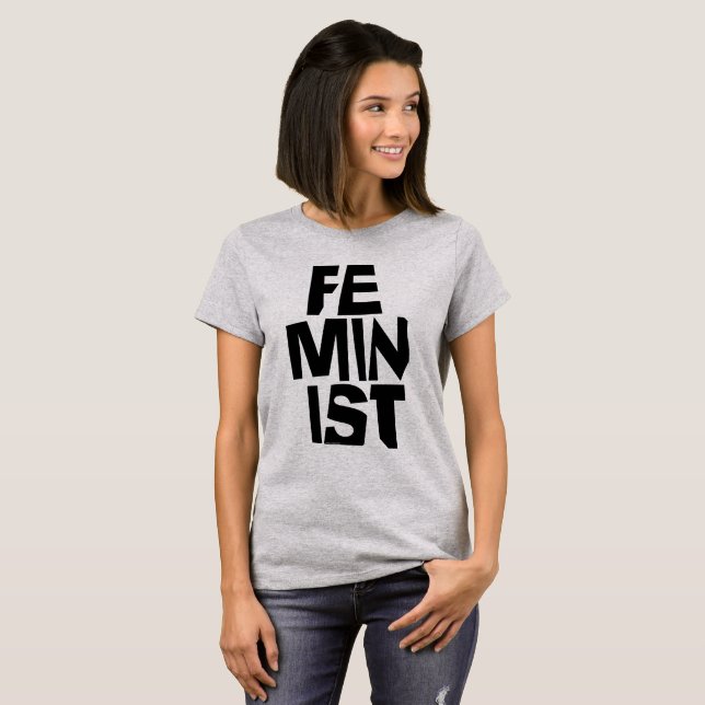 Camiseta Mulher igual imitaçãoa da menina fêmea feminista (Frente Completa)