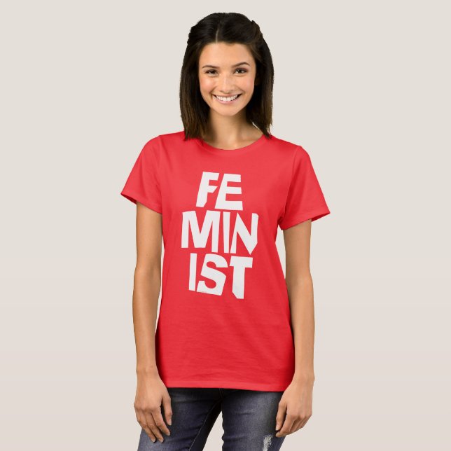 Camiseta Mulher igual imitaçãoa da menina fêmea feminista (Frente Completa)