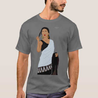 Camiseta Mulher indiana sem rosto em preto sagrado e sem do
