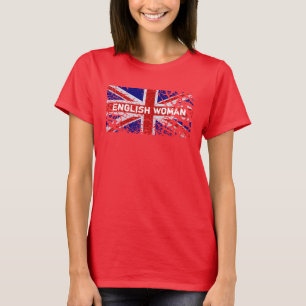 Camiseta Mulher inglesa + Bandeira de Union Jack da pintura