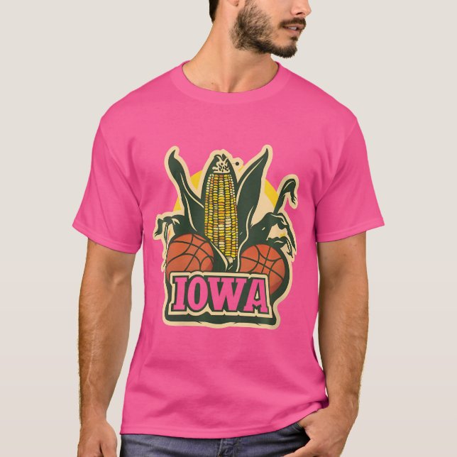 Camiseta Mulher Iowa Des Moines Corn No Basquete Cob (Frente)