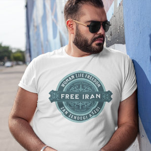 Camiseta Mulher iraniana livre Crachá Mahsa Amini Green