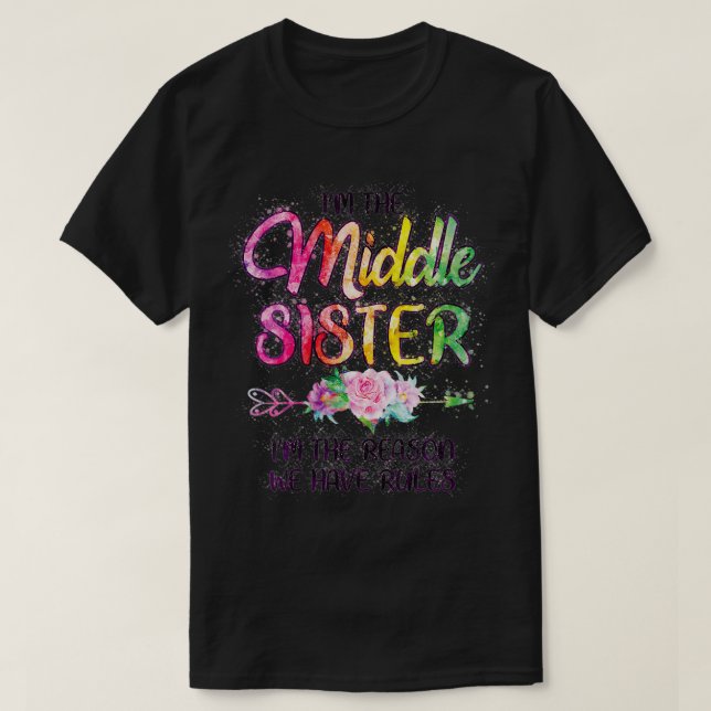 Camiseta Mulher Irmã Média Engraçado Eu Sou A Razão De Que  (Frente do Design)