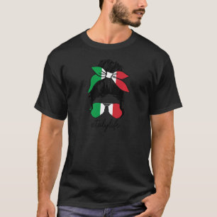 Camiseta Mulher Itália Vida Orgulho de Bandeira Italiano
