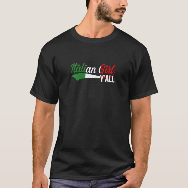 Camiseta Mulher italiana Cultura italiana Y all Itália (Frente)