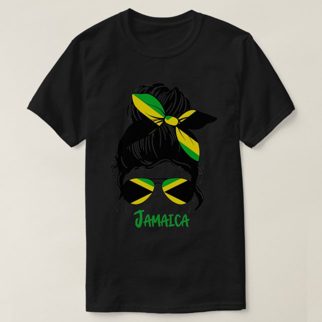 Camiseta Mulher jamaicana Jamaica: Bandeira da Jamaica (Frente do Design)