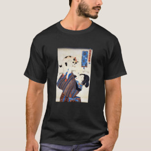 Camiseta Mulher japonesa com Cat, Utagawa Kuniyoshi