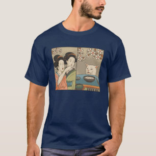 Camiseta Mulher japonesa grita com meme de amigos gato garo