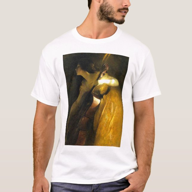 Camiseta Mulher Jogando Cello (Frente)