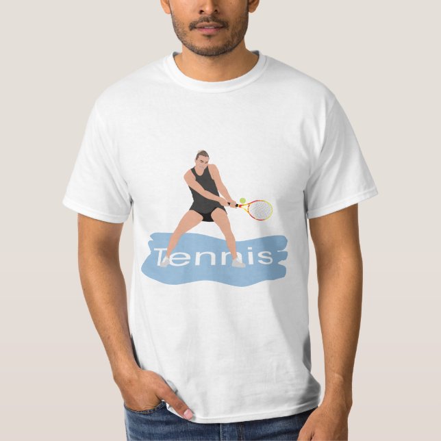 Camiseta Mulher jogando no torneio de tênis (Frente)