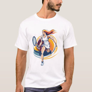 Camiseta mulher jogando ténis