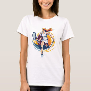Camiseta mulher jogando ténis