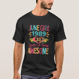 Camiseta Mulher June Girl Roupa 1989 33 Anos De Aw
