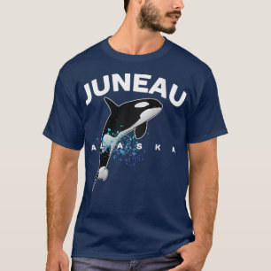 Camiseta Mulher JUNEAU ALASKA Orca Matadora Família de Bale