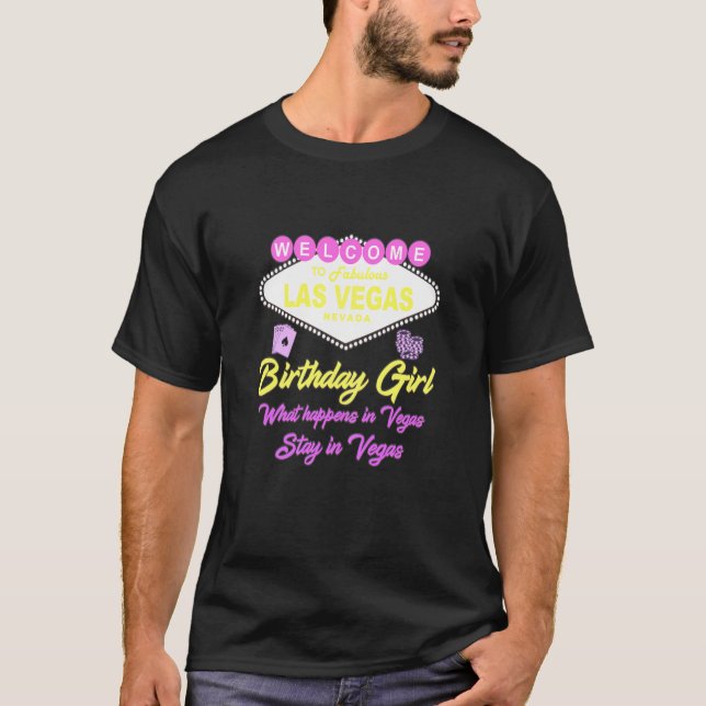 Camiseta Mulher Las Vegas Birthday Girl Matchin (Frente)