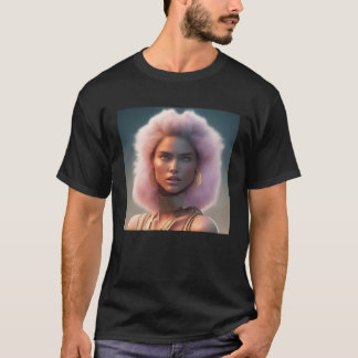 Camiseta Mulher Leão Fluffy Mane Rosa Rei Fantasia Natureza