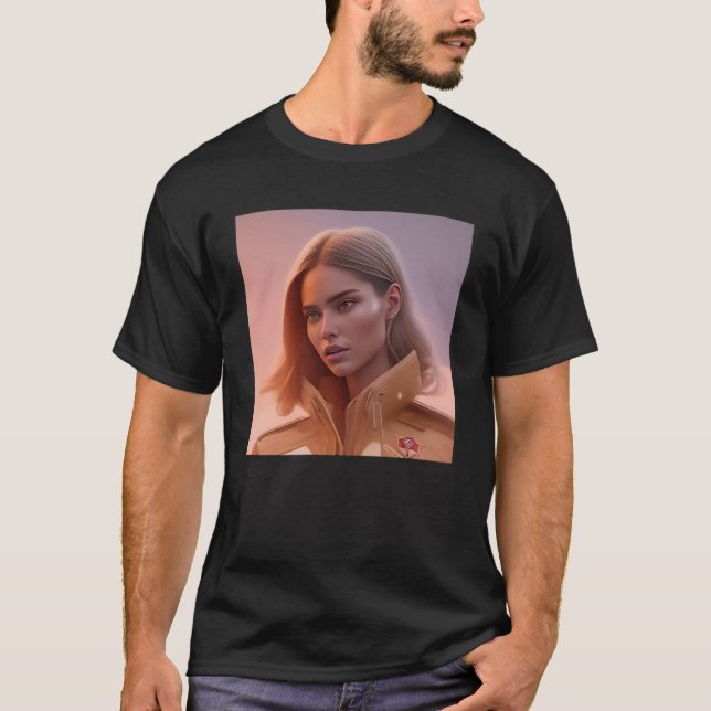 Camiseta Mulher Legal Essência Rosa Soldado Piloto Espaço V (Frente)