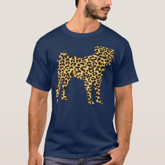 Camiseta Mulher Leopardo Imprime Pug Cujo Cachorro De Anima