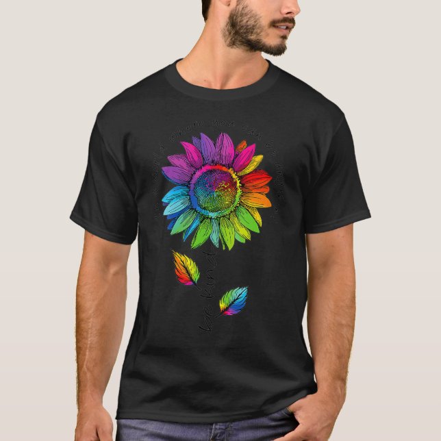 Camiseta Mulher LGBTQ Arco-Íris Girassol Orgulho Mundial da (Frente)