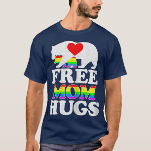 Camiseta Mulher LGBTQ Orgulho Mama Ursa Arco-Íris Livre Mo