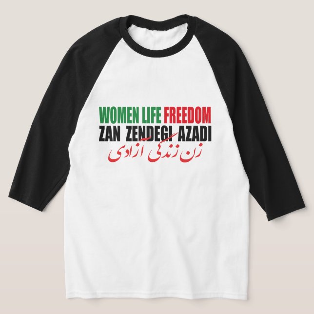 Camiseta Mulher Liberdade Irã Zan Zendegi Azadi Persa (Postura )