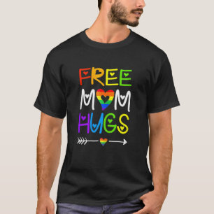 Camiseta Mulher Liberta Mãe Abraça Arco Arco-Íris Orgulho L