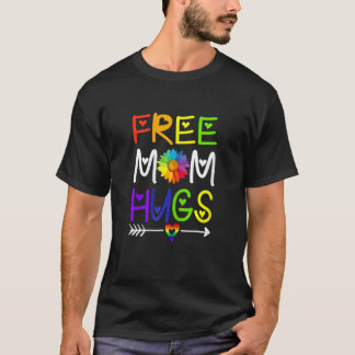 Camiseta Mulher Liberta Mãe Abraça Daisy Rainbow Heart Prid