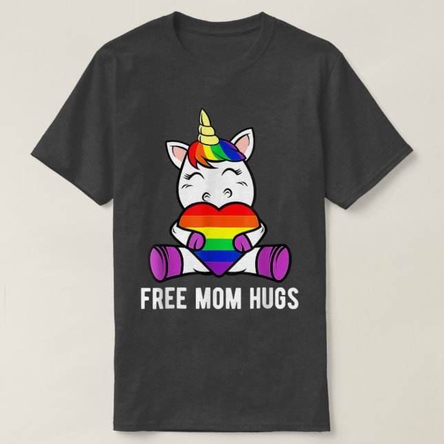 Camiseta Mulher Liberta Mãe Abraça Orgulho Gay LGBT Engraça (Frente do Design)