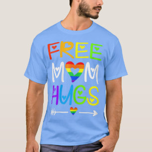 Camiseta Mulher Liberta Mãe Abraça T Rainbow Heart LGBT Pri