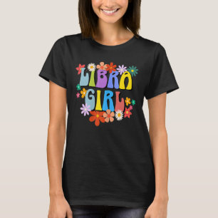 Camiseta Mulher Libra Rapariga Zodiac Sinal Groovy Retro Bi