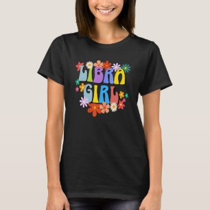 Camiseta Mulher Libra Rapariga Zodiac Sinal Groovy Retro Bi