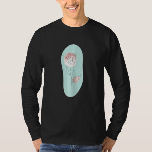 Camiseta Mulher Linha Minimalista Pastel Baby Blue Boho Ros