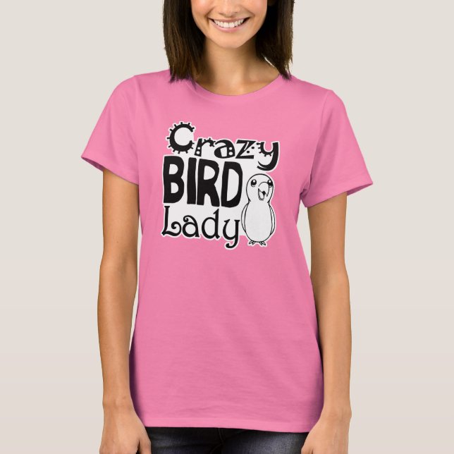 Camiseta Mulher louca de pássaros (Frente)