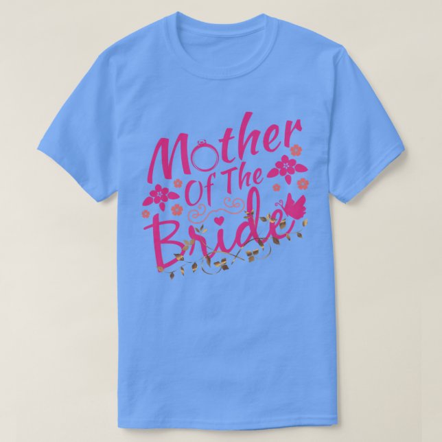 Camiseta Mulher Mãe da Noiva Par Brida de Casamento Bonito (Frente do Design)