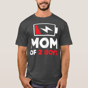 Camiseta Mulher Mãe de Dois Meninos Mãe de Dois Mãe de Dois