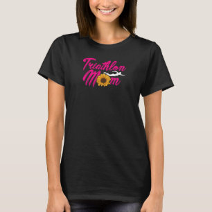 Camiseta Mulher Mãe, Natação de bicicleta de corrida, Triat