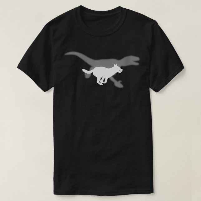 Camiseta Mulher Malinois Velociraptor Maliraptor Ru (Frente do Design)