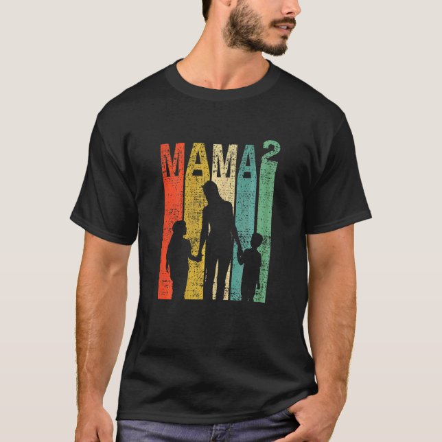 Camiseta Mulher Mamãe Gêmea Mãe dos Gêmeos Mãe Mãe 2Mãe (Frente)