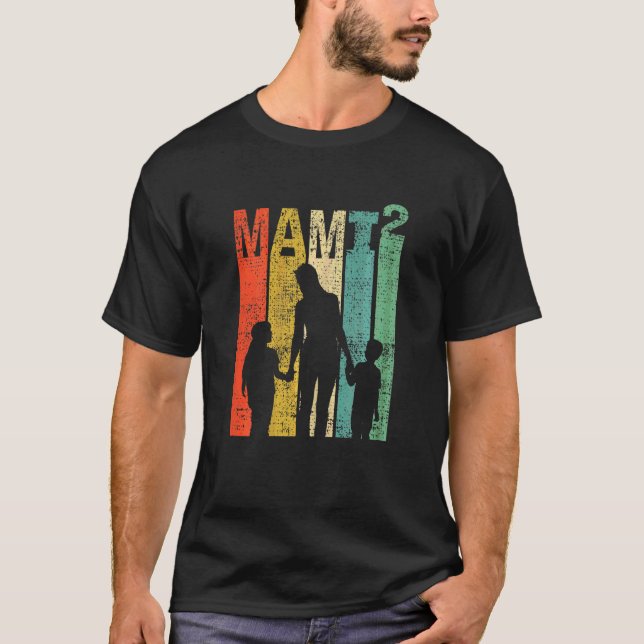 Camiseta Mulher Mamãe Gêmea Mãe dos Gêmeos Mãe Mãe 2Mãe (Frente)